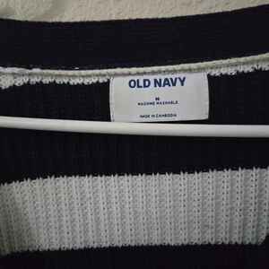 Old Navy Black and White Striped Sweater
